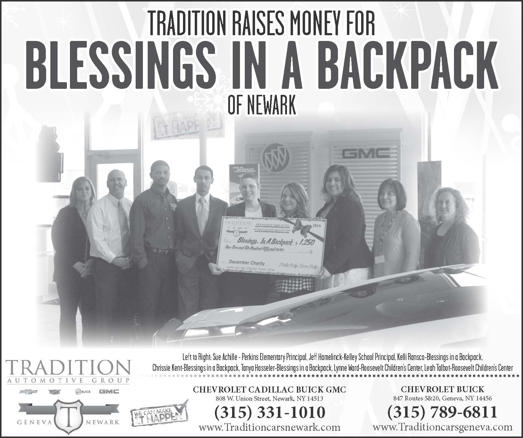 Tradition Chevrolet raises money for Blessings In A Backpack