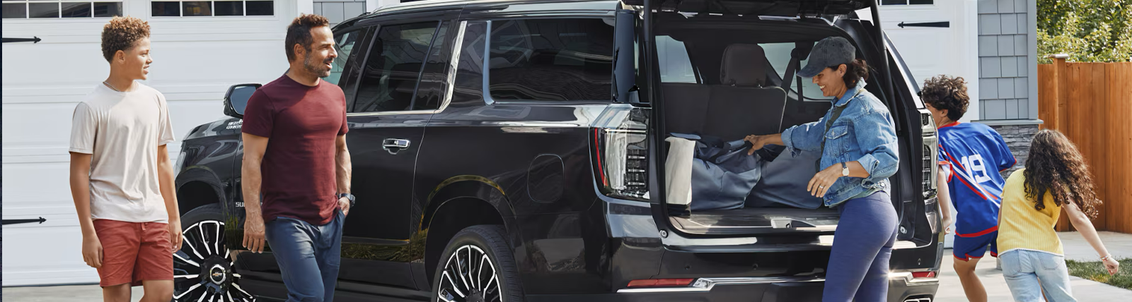 Suburban with family